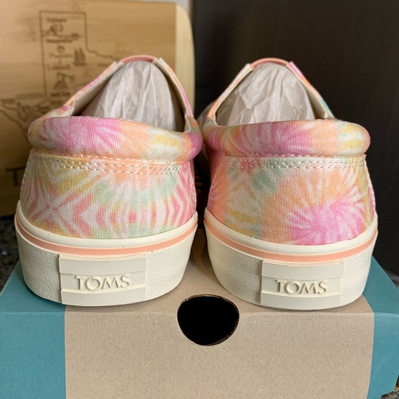 Toms Alpargata Slip On Candy Pink Tie Dye Canvas Sneaker Size 8 1/2 New - Picture 6 of 8
